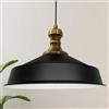 bamyum Asletl-Knob Lampadario Industriale Vintage a Sospensione - 40 cm Diametro, Nero Bianco