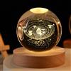 YuchiFa Sfera Happyhaves, Sfera luminosa Happyhaves, Sfere stellari rilassanti Happyhaves La galassia, Saturno e Luna, Luce notturna con sfera di cristallo del sistema solare 3D (#10,6cm/2.4in)