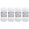Alize Diva - Gomitolo di filato 100% microfibra acrilica effetto seta, per lavori a maglia, uncinetto, 400 g, colore 55 bianco