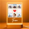 Cristal Plaque Lampada Con Foto AMOR 6 Immagini e Iniziali - Lampada Coppia Personalizzata in Acrilico con LED - Lampade Personalizzate Con Foto Idea Regalo Romantica