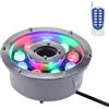 GUODDM Luci RGB sommergibili - Luce per Fontana ad Anello a LED, faretto per Piscina con Fontana Incorporato Impermeabile IP68, luci per paesaggi a Colori in Acciaio Inossidabile 12/24V(6w(24V))