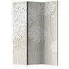 murando - Paravento Decorativo Monofacciale Fiori 135x172 cm 3 Pannelli Divisori - Stampa su un Lato su Tela in TNT - Separe Divisorio per la Casa Simpatici Legno - Beige b-C-0008-z-b