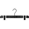 Mainetti Appendini per Gonne, Pantaloni Uomo Donna, Grucce in Plastica Salvaspazio, con Clip Antiscivolo in Metallo, Effetto Venature Legno, Made in Italy, Set 10 Pezzi (Nero con gancio nero, 38 cm)