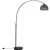 Qazqa arc - Lampada da terra con paralume Moderno - 1 luce - L 155 cm - Nero - Moderno - Soggiorno I Camera da letto