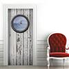 A.Monamour Adesivo Porta Autoadesiva 3D Oblò Della Nave Sulla Parete Di Legno Bianca Vinile PVC Adesivi per Porte Interne Pellicola Adesiva Poster Sticker Murale Parete Carta da Parati