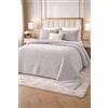 Generico Copriletto Trapuntato Coste Velour in Velluto a Costine, Coperta Letto Matrimoniale Elegante e Morbida, Copriletto Moderno Tinta Unita per Camera da Letto - Design Made in Italy (Grigio)