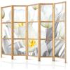murando - Paravento da Interno 225x172 cm XXL Fiori 5 Pannelli Divisori Stampa Unilaterale su Tela in TNT Separe Divisorio per Ambienti Ufficio Paraventi Decorazioni Legno - Floreale b-C-0395-z-c