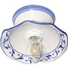 VANNI LAMPADARI- Plafoniera Soffitto Edera, Lampadario Soggiorno in Ceramica, Plafoniera Bagno Decorata a Mano, Lampadario Camera da Letto Artigianale, Plafoniera Parete, 20 cm, Blu