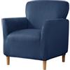 BXFUL Copripoltrona 1 Posto con Braccioli Universale Copri Poltrona Elasticizzato Lavabile Fodere per Poltrone Fodere per Sedie Copripoltrona Sedie A Vasca Fodera Poltrona Club per Home (Blu navy)