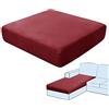 SHUOJIA Fodere per Cuscini per Divani, Protezioni per Cuscini per Sedili in Tessuto di Velluto Elasticizzato,Cuscino per Divano Fodera per mobili Coprisedile per Divano (Dark Red,Chaise Longue)