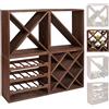 Kesper ts-ideen scaffalatura cubica per bottiglie di vino, impilabile, colore: marrone scuro, Legno, Dunkelbraun, Weinregal 4 x X