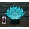 SUPERHONGJIHAO Luce notturna per i bambini 3D fiore di loto lampada a led con telecomando 16 colore che cambia regalo di compleanno di Natale per il bambino