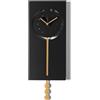 Arti & Mestieri Omega - Orologio a pendolo da parete di Design 100% Made in Italy - in Ferro, 20 x 53h cm (Nero e oro laccato)