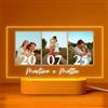 Cristal Plaque Lampada con Foto Personalizzata Coppia - Lampada Coppia con Nomi e Data Speciale - Foto Lampade Personalizzata Regalo Anniversario Matrimonio e San Valentino