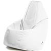 Avalon - Puff Poltrona Sacco Grande L Jive Deluxe Sfoderabile, Pouf Sacco di Qualità Sartoriale, Bean Bag per Sedersi Ergonomico, Tessuto Antistrappo Impermeabile, Made in Italy(80x125cm-Bianco)