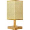YWBL-WH Lampada da Tavolo retrò per Camera da Letto, Lampada da Comodino in Tessuto di Legno Naturale, Presa USB, Luce Soffusa per Camera da Letto e Studio (Lino Giallo)
