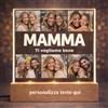 ANVILA Regalo Festa della Mamma Personalizzato con Foto e Dedica, Lampada in Plexiglass con Base LED in Legno, Idea Regalo Mamma
