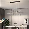 Lanekd Lampadario LED Sospensione Moderno Soggiorno Tavolo Sala da pranzo Lampada da Soffitto Dimmerabile con Telecomando Moderni Design per Cucina Ufficio Camera da Letto Lampade Lampadari (L80cm, Nero)
