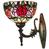ZTJ-Lighting Lampada Da Parete Stile Tiffany, Applique da Parete in Vetro Colorato Vintage con Paralume da 8 Pollici, 1 luce, Moderno Lampada da Notte per soggiorno camera da letto Lampada a Muro,19