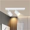 Lichtmaler Lampadario Faretti Parete 2 Faretti Lampada Soffitto Bianco | Orientabili Interno GU10 Illuminazione Bagno Soggiorno Cucina Corridoio, Lampadina Non Inclusa, Base Dritto
