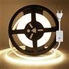 KISUFU Striscia LED COB dimmerabile 220V, 240 LED/m Striscia LED flessibile COB Neon, IP65 Impermeabile Nastro biadesivo Striscia luminosa tagliabile per camera da letto, soffitto