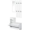 HOMCOM Set Mobili Ingresso Moderno con Scarpiera e Specchio, Appendiabiti da Ingresso con 6 Ganci, 2 Ripiani Regolabili e Cassetti in Legno per Corridoio, 90x24x166 cm, Bianco