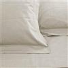 Manifattura Tessile Lenzuola Cotone Percalle Pelleovo Tinta Unita 220 TC - Alta Qualita' Artigianale Made in Italy - Sabbia, Coppia Federe con Orli