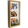 BD ART 3D Box Cornice per Foto 18x35 cm Profonda 3 cm Cornice Foto con Foglio Plexiglass Trasparente - Bianco Passe-partout za 3 Foto 10 x 15 cm Quercia Decorazioni Fai da Te