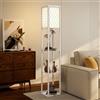 HOMCOM Lampada da Terra 2 in 1 Salvaspazio con 3 Ripiani, Lampada Moderna da Salotto, Soggiorno e Ufficio, Attacco E27, 26 x 26 x 160 cm, Bianco