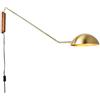 SAIVITT LED E27 moderna applique a muro con interruttore, ruotabile metallo palo lungo regolabile design rustico legno lampada da parete per soggiorno camera da letto foyer ufficio bar studio campagna, L100cm