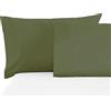 BANZAII TEXTILE INNOVATOR ONLINE Banzaii Coppia Federe Cuscini Letto in Microfibra 50x80 cm, Anallergiche, Antiacaro, Made in Italy, Militare
