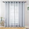 twoja pszczółka Tenda 145 x 250 cm, 2 pezzi o 2 parti, Grigio, Trasparente, Tenda pronta, Tende in voile, Tende trasparenti con occhielli, Soggiorno, Asilo nido, Camera da letto