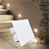 Partenopea Segnapassi LED in vetro da Incasso per Scatola 503 CCT 3000K 4000K 6500K IP65 Esterno Interno 220V 4W 150 Lumen Bianco - Luce Selezionabile per Scale, Pareti, Muri, Vialetti - Design Moderno (Bianco)