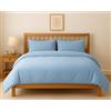 Tata Home Set Copripiumino Matrimoniale in 100% Cotone Sacco Piumone 250x200 cm e Federe 52x82 cm Set Copripiumino Certificato Oeko-Tex Colore Azzurro