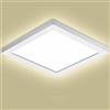Planetitaly Plafoniera LED soffitto tonda quadrata lampada parete muro 25W resa 250W luce interni ripostiglio bagno 230V (Quadrata, 3000K)