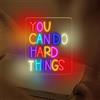 KADAFAGO Insegna al neon con scritta You Can Do Hard Things, dimmerabile, al LED, decorazione da parete alimentata via USB, per camera da letto, camera dei bambini, aula, scenografia, regalo