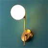 KOSILUM Applique Neira Globo Vetro Bianco 12 cm G9 | Globo in vetro bianco da 12 cm, attacco G9, luce diffusa e morbida, design da parete minimalista