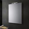 San Marco specchio filo lucido, specchio da bagno con luce, disponibile con o senza lampada da 30 o 45 cm, specchio da parete bagno, installazione semplice e veloce. (80x60 cm, con lampada 30 cm)
