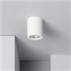 Eurekaled - Lampada da soffitto in gesso ceramico Cilindro o Quadrato - Portafaretto attacco GU10 220V (H90mm, Rotondo)