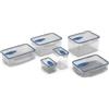 Biesse Set 6 Contenitori Ermetici per Alimenti, 0,3-0,6-1-1,5-2-2,6 L, con Valvola Microonde, Chiusure di Sicurezza 100% Made in Italy (blu)