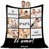 Giftove Coperta Festa del Papà con Foto - Regali Personalizzati per Papà