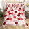 Homemissing Copripiumino reversibile a nido d'ape, per donne e ragazze, set di biancheria da letto geometrica, motivo geometrico, copriletto esagonale, per e, in morbido marmo, king