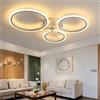 YUNZI Moderno Ventilatore da soffitto con Illuminazione e Telecomando, Bianco LED Dimmerabile Lampada da soffitto, Plafoniere con Ventilatore per Camera da Letto Soggiorno, DC Motore, 78CM