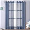 HOME ZEN HOUSEHOLD LINEN TENDA 140X280 cm con 8 anelli IRIS effetto lino per interni (BLU)