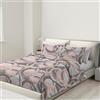 BANZAII TEXTILE INNOVATOR ONLINE Banzaii Copripiumino Matrimoniale 240x220 cm con Cerniera e Lacci Angolari 100% Microfibra Manopesca, Set Copripiumino e 2 Federe con Zip 45x70 cm, Made in Italy, Sara Rosa