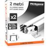 Eurocali 2x Profili da 2 metri (4mt) in Alluminio grigio per Strisce LED Copertura Opaca - larghezza max striscia led 12.4mm - 17.4 x 12.1