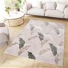 TAPISO Crystal Tappeto Pelo Corto Lucido Effetto 3D Design Moderno Motivo Floreale Piccole Foglie tonalità Verde Marrone Beige Bianco Soggiorno Sala Camera Oeko-Tex 120 x 170 cm