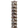 MMOU Scarpiere Salvaspazio Slim in Legno Scarpiera a 9 Ripiani Porta Scarpe Verticale Stretto Scarpiera Stretta Impilabile per Ingresso, Corridoio(Wood Color)