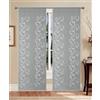 GBiancheria Coppia Tende a Pannello Marta Ricamate Arabesco Tessuto Semitrasparente Elegante 60x150 o 60x240 cm - Tende Moderne e Classiche per Soggiorno Cucina Camera (Grigio, 60x240 cm)
