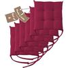Il Tuo Artigiano Design Set 4 o 6 Cuscini per Sedie da Cucina Made in Italy - Cuscini Sedie Cucina set da 6 40x40 cm spessore 6 cm - Imbottiture in Spugna e Soffice acrilico (6, Fucsia)